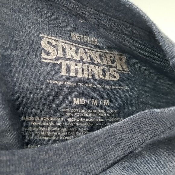 Netflix Stranger Things Short Sleeve Graphic Tee Mens Medium Navy Blue Heather - Picture 8 of 8